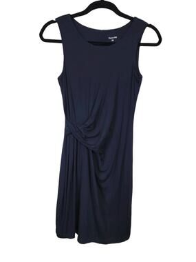 Garnet Hill Women's Ruched Side Sheath Dress Sleeveless Viscose Black Size 2